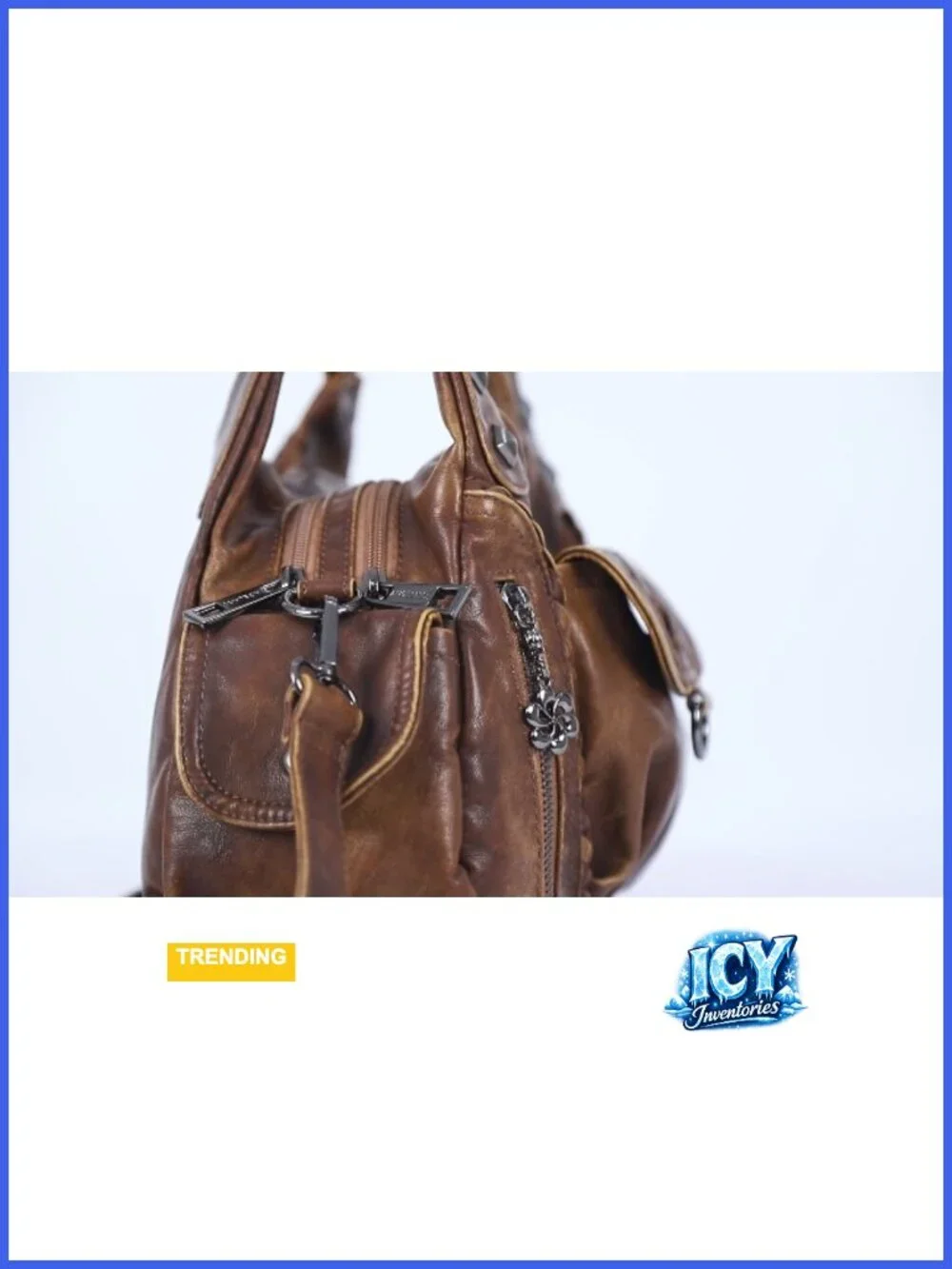 Vegan Leather Hobo Shoulder Bag Multi-Pocket Crossbody Purse